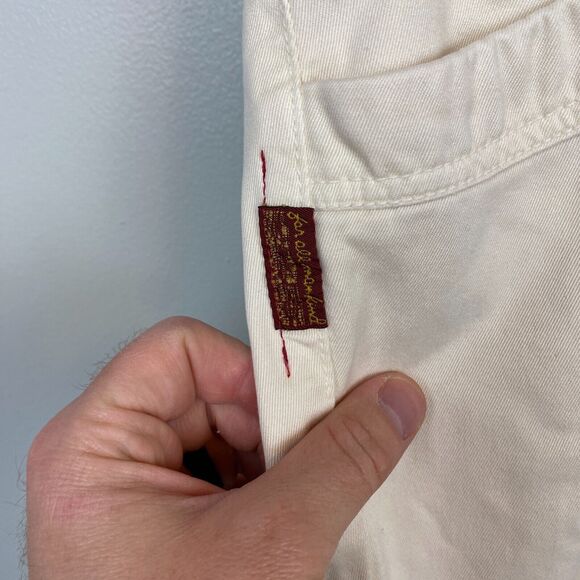 7 For‎ All Mankind Jeans Women's 31 White U112068U-068U Made In USA Embroidered - Picture 2 of 12
